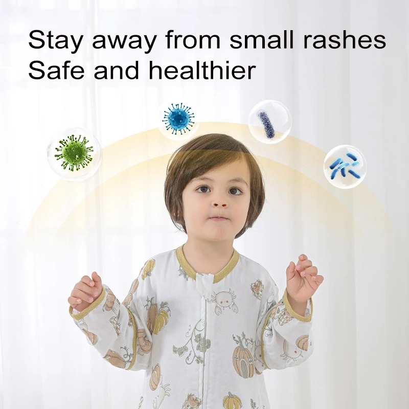 طفل الشاش كيس النوم مشروط مريحة للتنفس المضادة للركلة الرضع انقسام الساق منامة Onesuit كيس النوم لجميع المواسم #5