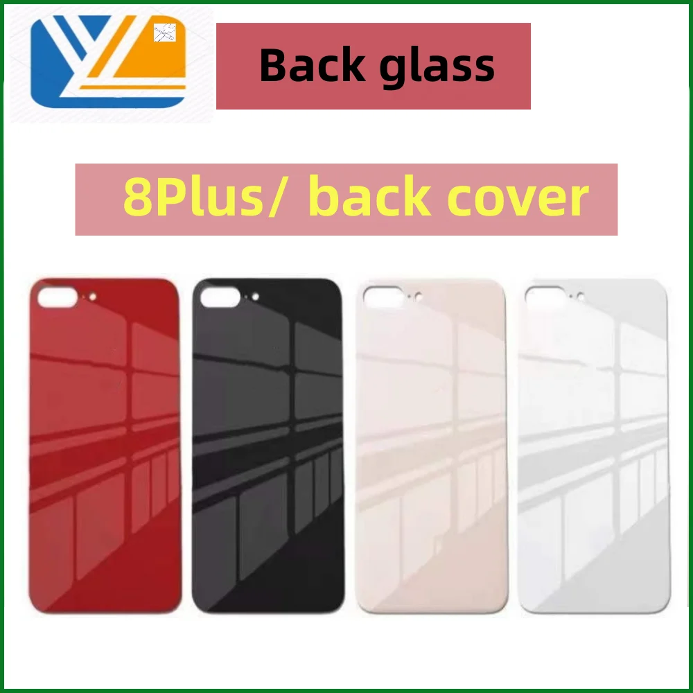 For iPhone 8 8Plus Back Cover Glass Fast Replacement High Quality Housing Battery Cover Big Hole Rear Glass 8 Plus Back+3M glue