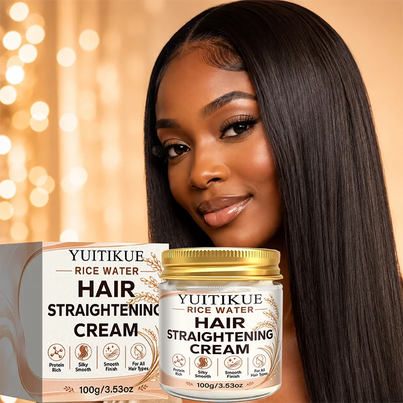 YUITIKUE RICE WATER HAIR STRAIGHTENING CREAM Nourishing Protein Smoothing Hair Cream for All Hair Textures
