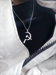 USSR Faith AX With Sickle Pendant Necklace Men Fashion Jewelry Chains Boy EDC Gadgets Lovers Gifts For Male Female Women Girls