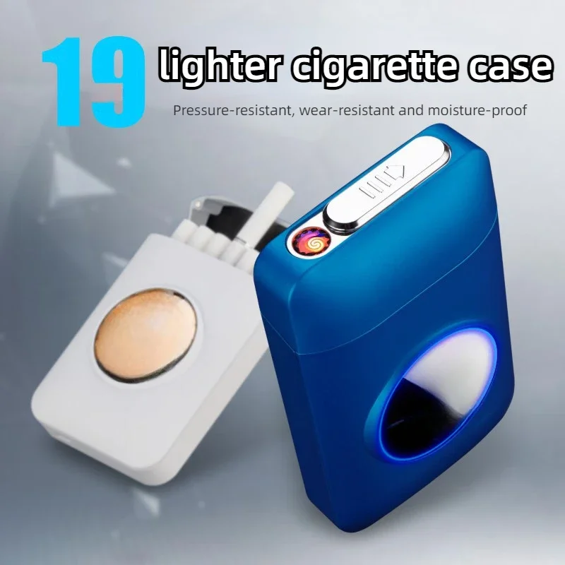 New Personalized Plastic LED Lamp for Boyfriend Cigarette Case Electronic Cigarette Lighter USB Rechargeable Electronic Lighter