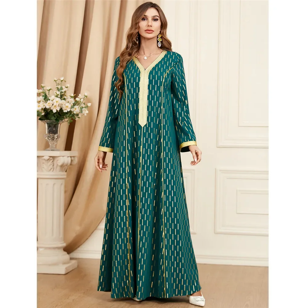 

Fashion Women Lace Trim Jalabiya Eid Abayas for Muslim Evening Party Maxi Dress Turkey Kaftan Dubai Arabic Robe Marocain Caftan