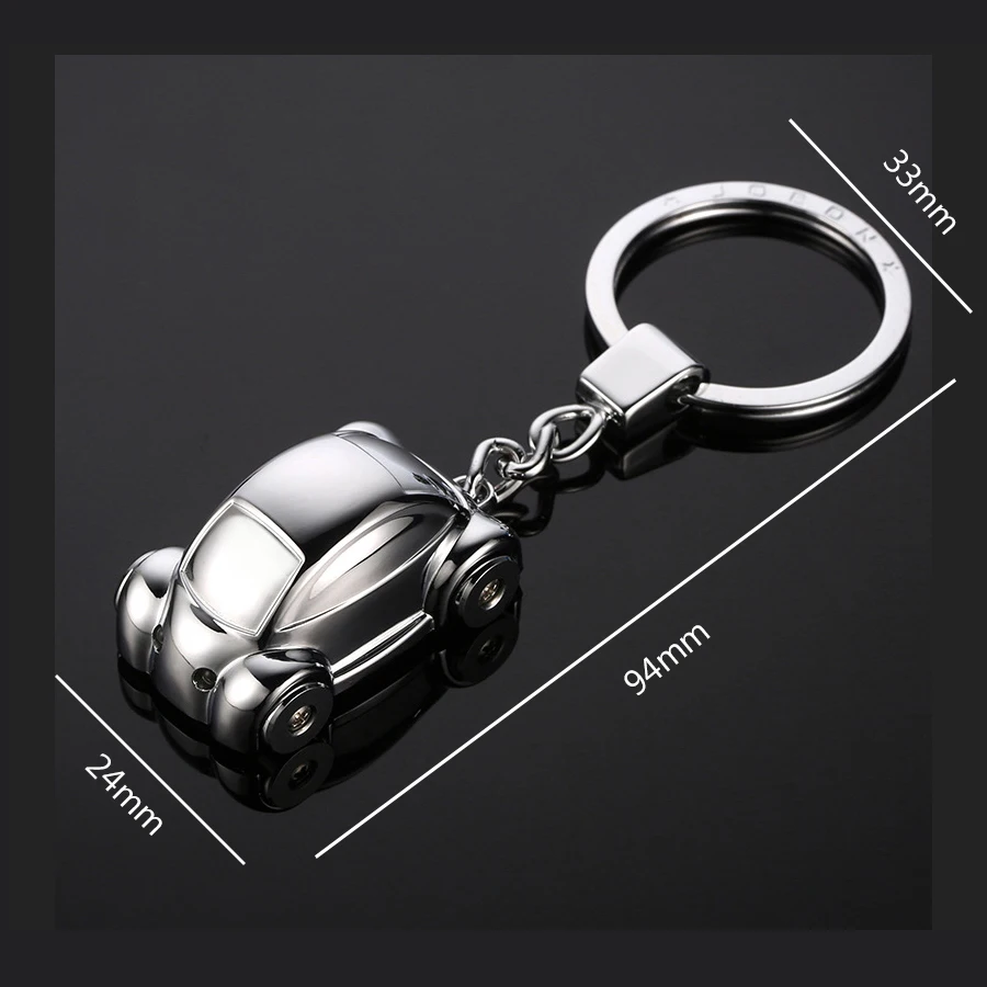 LED Lighting Car Model Key Chain Metal Zinc Alloy Keychains Beetle Car Key Holder High Quality Bag Pendant Best Gift Jewelry