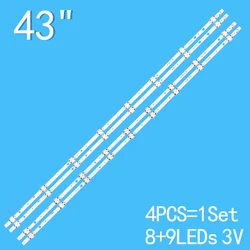 LED Backlight strip For Hitachi 43HK15T74U 43HK6T74U 17DLB43VER3-A 17DLB43VER3-B VES430QNDL-2D-N11 LUX0143004/01 43UB8200 VESTEL