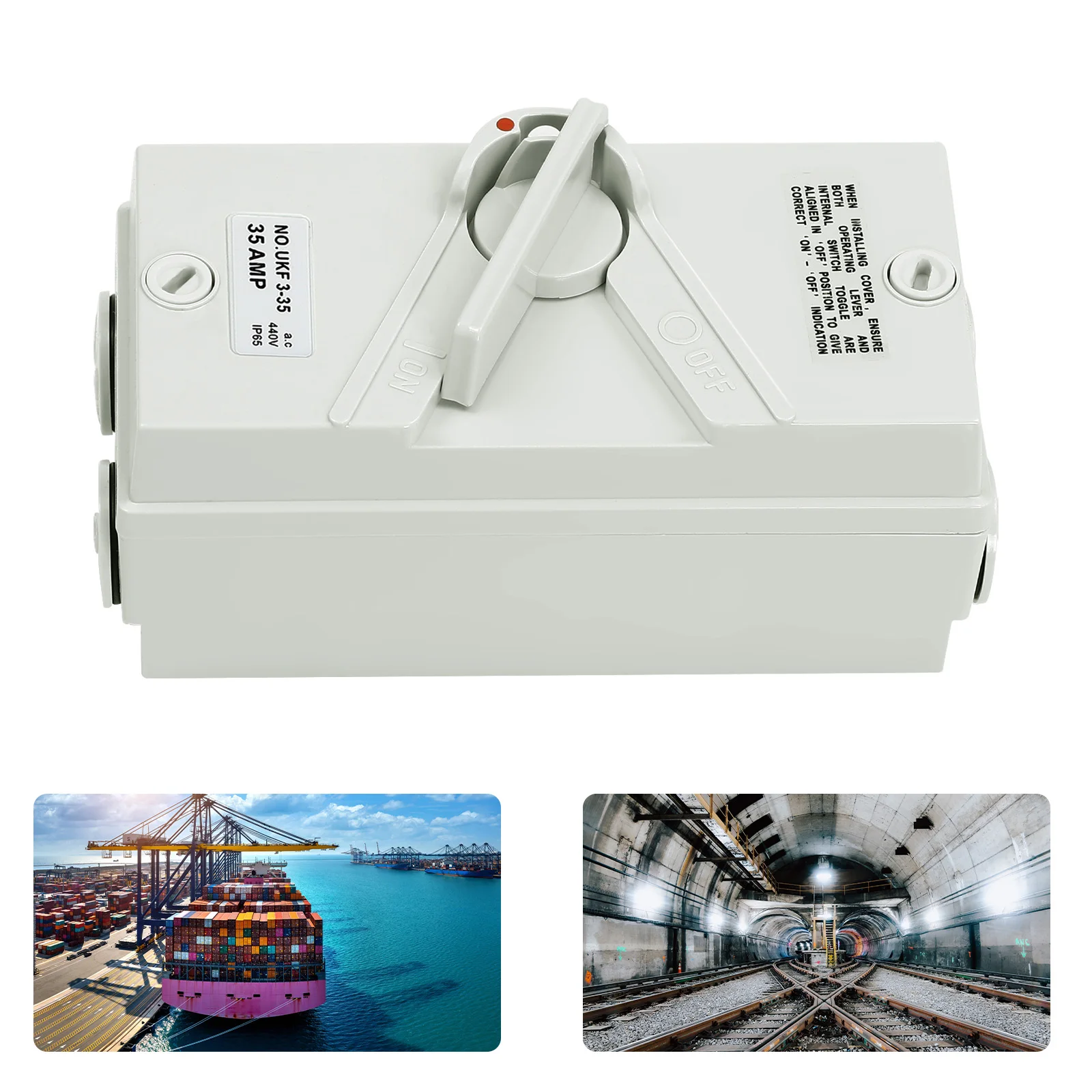 IP65 مفتاح عزل مقاوم للعوامل الجوية 35A 3 أقطاب مفتاح عزل أمان مناسب للحالات الخارجية #3