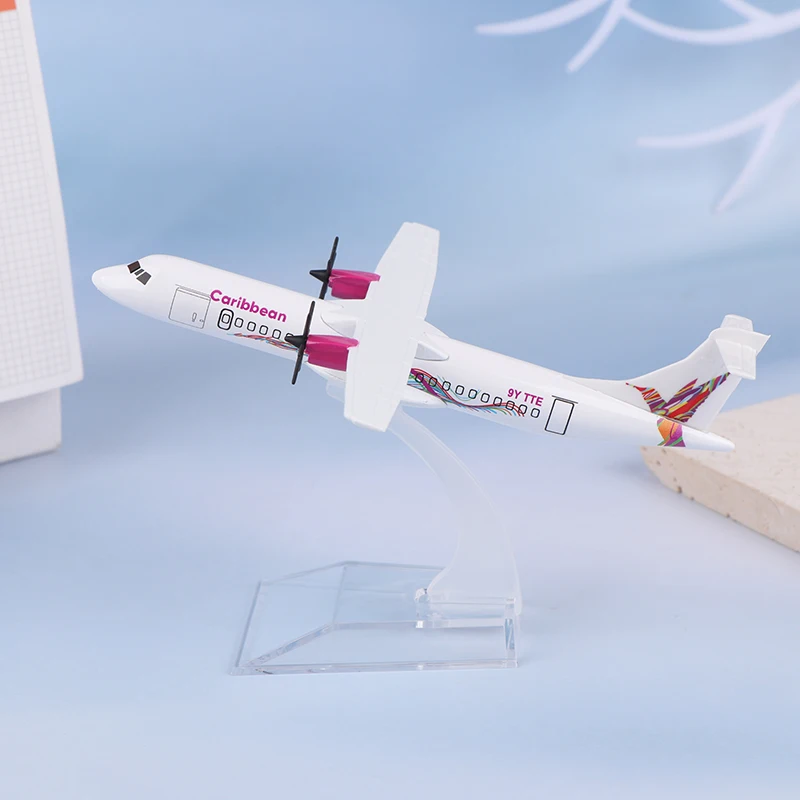 

16cm Caribbean ATR Airplane Metal Aircraft Model Replica 1/400 Scale Aviation Diecast Miniature Art Home Office Decor Toy Gift