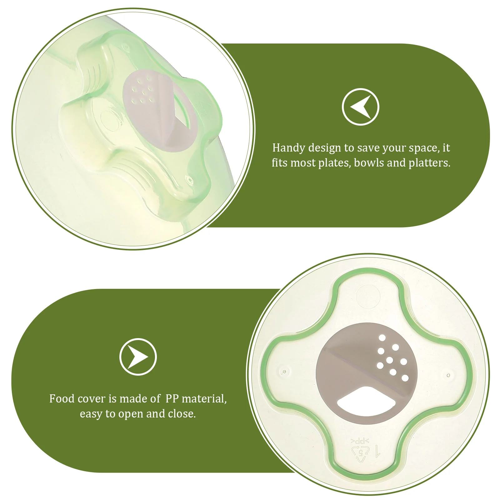 

Transparent Food Tent Microwave Plate Cover -Splatter Plastic Lid For Kitchen Medium Round Resistant Dish