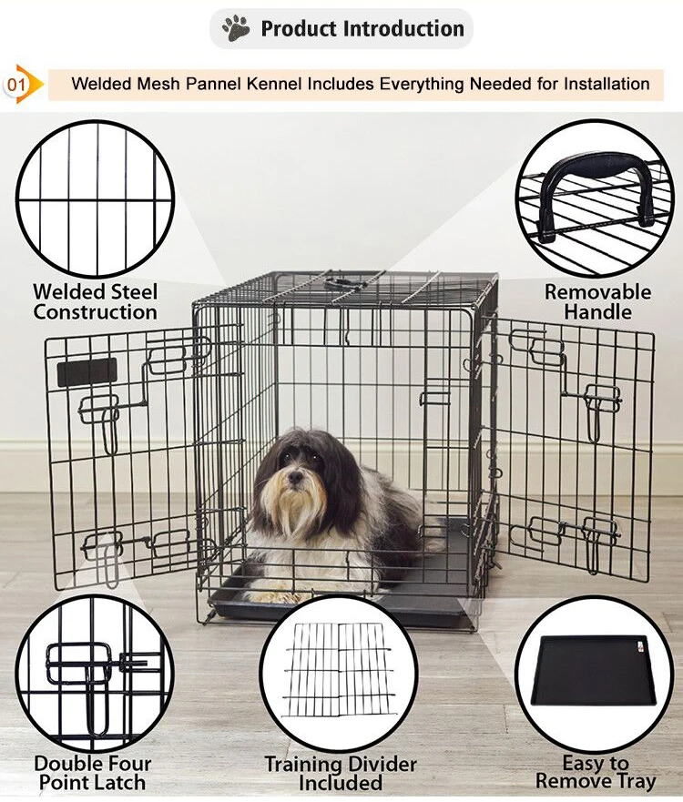 

Collapsible Outdoor Pet Kennel Multiple Sizes Metal Dog Cage