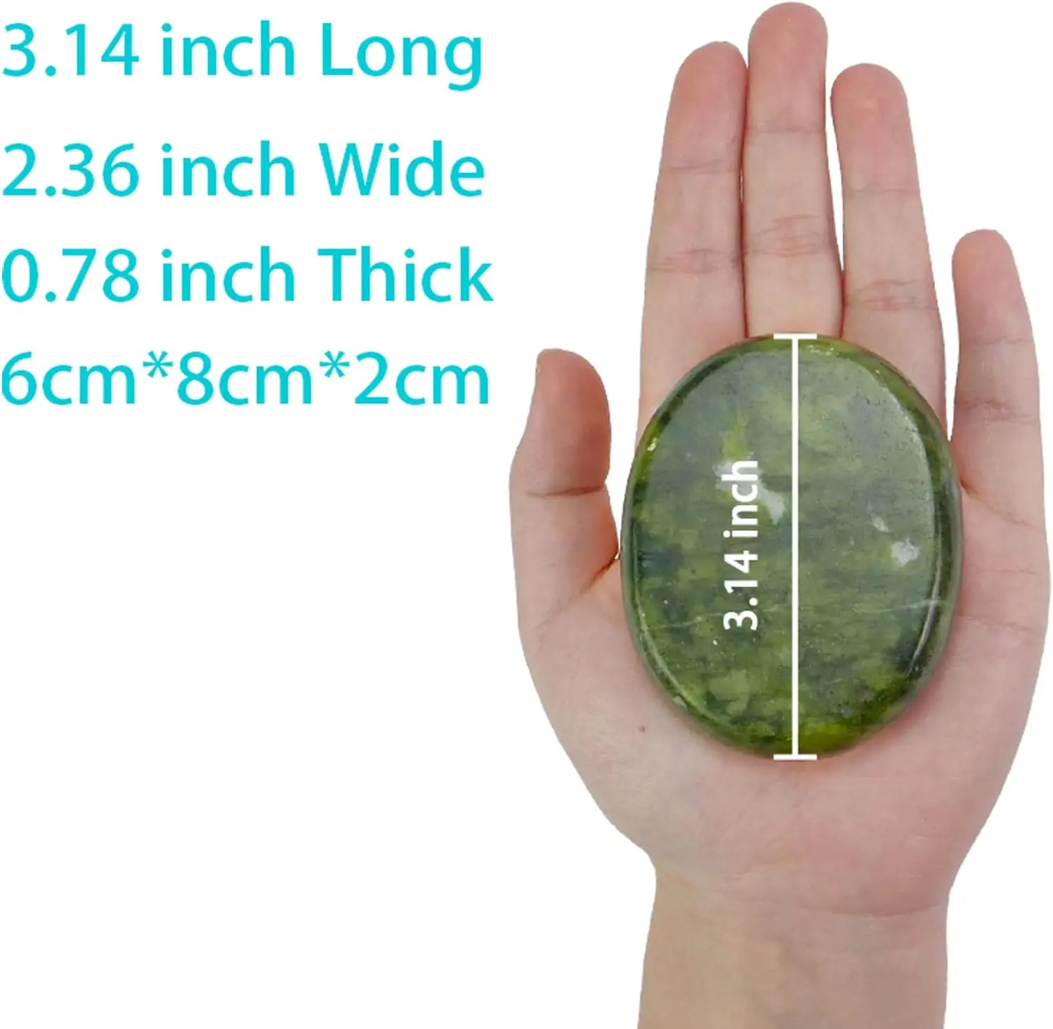 4pcs 6x8cm Hot Massage Stones Set Natural Green Jade Heated Warmer Stone For Improving Your Blood Circulation And Warmer Muscle