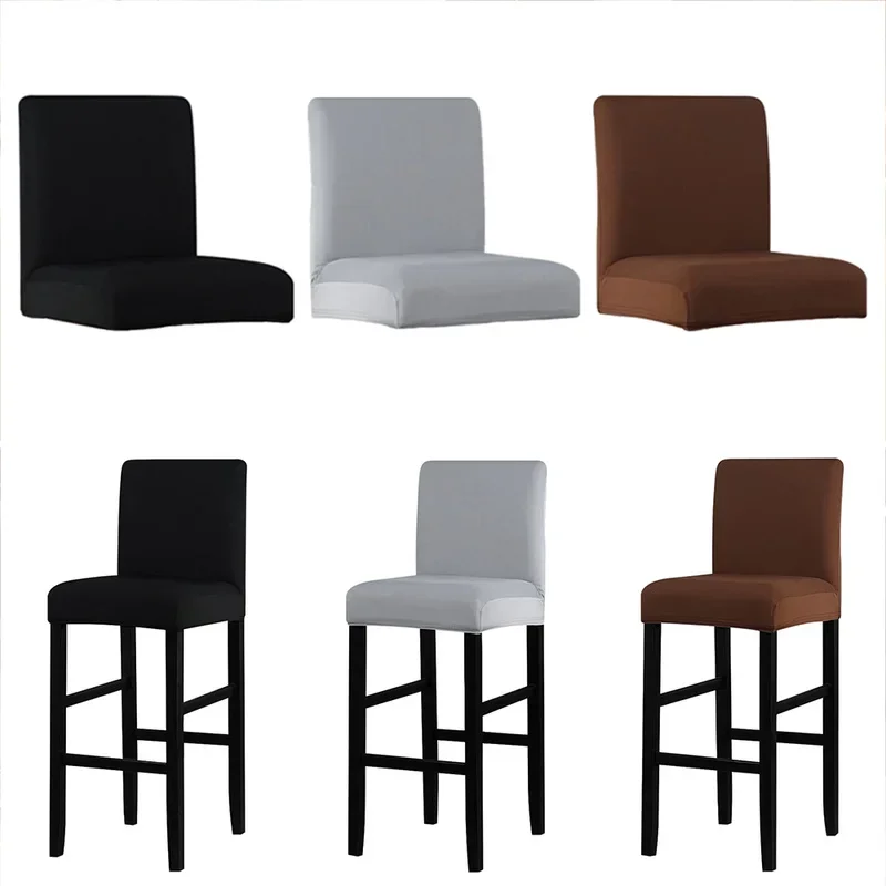 

Spandex Polyester Chair Cover Solid Color Seat Cover for Hotel Banquet Dining High Chairs Slipcover Home Bar Stool Decoration