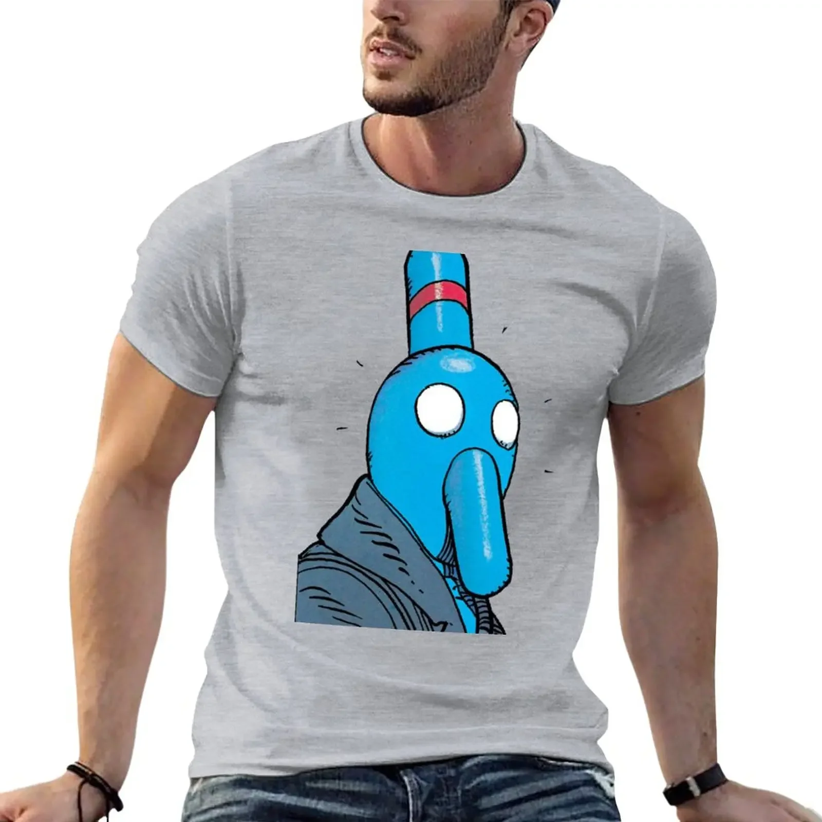 moebius,edena,the world of edena,human,mask,blue,long nose mask,logo T-Shirt cute clothes men workout shirt