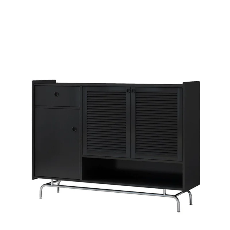 Nordic solid wood shoe cabinet door home Internet celebrity light luxury simple entrance locker rattan living room retro storage