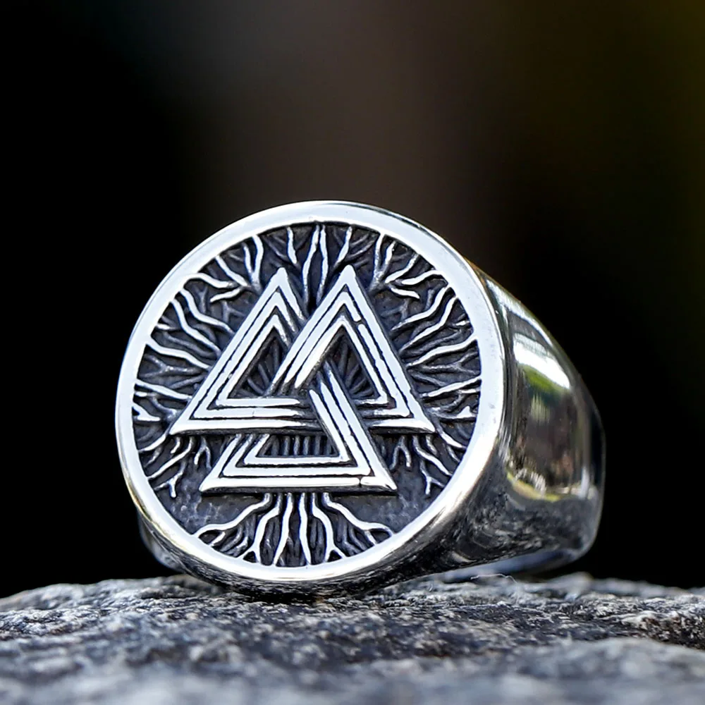 2023 New fashion 316L Stainless Steel Viking Valknut Ring Amulet  For Man Dropshipping free shipping