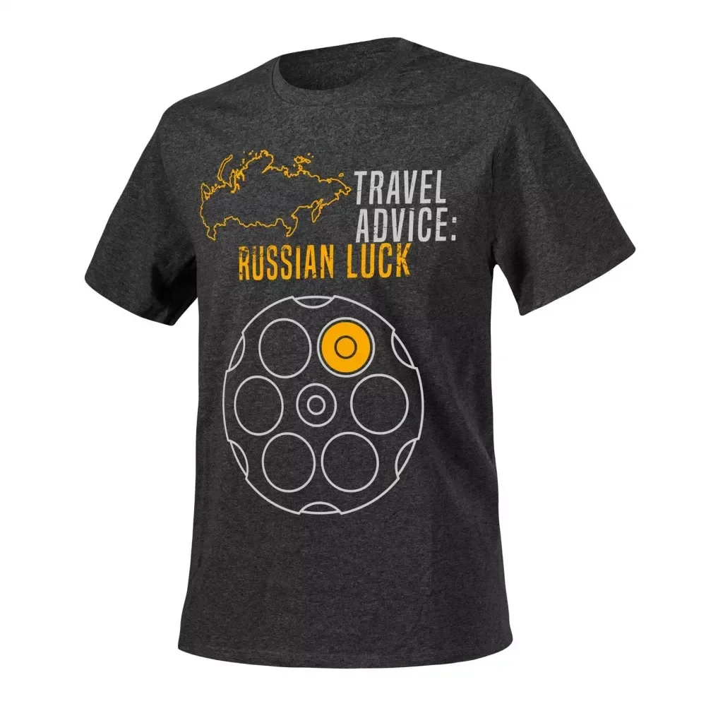 Funny Travel Advice: Russian Luck T Shirt. 100% Cotton Short Sleeve O-Neck Casual T-shirts Loose Top Size S-3XL