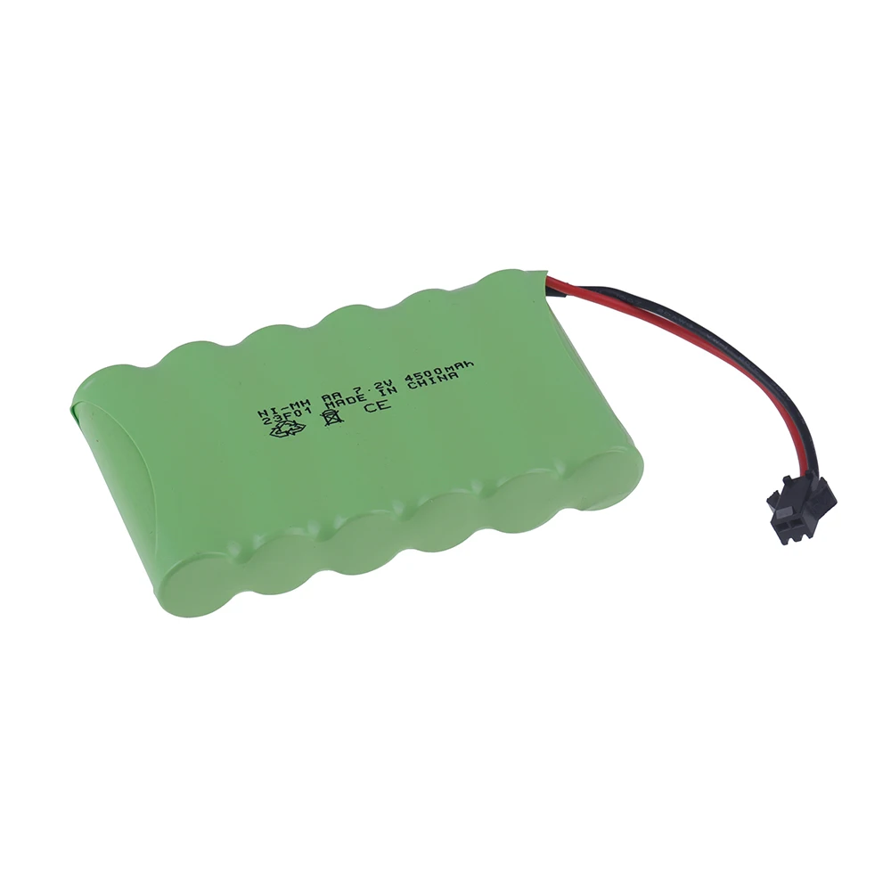 7.2v 4500mAh Ni-MH Battery SM Plug and Charger For RC Toys Cars Boats Trucks Trains Guns Robots Parts NIMH AA 7.2v Battery Pack