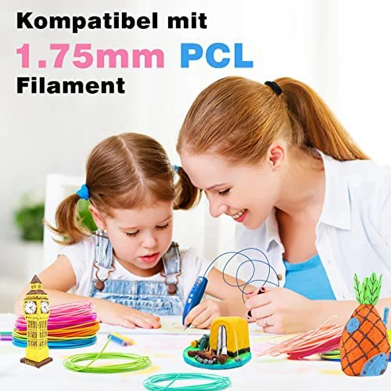 20Pie E 3D Pen Filament PCL 10 M Each - 3D Pen PCL Filament 1.75 Mm 3D Pen Colours Set For Low Temperatures, 3D Children's Pen