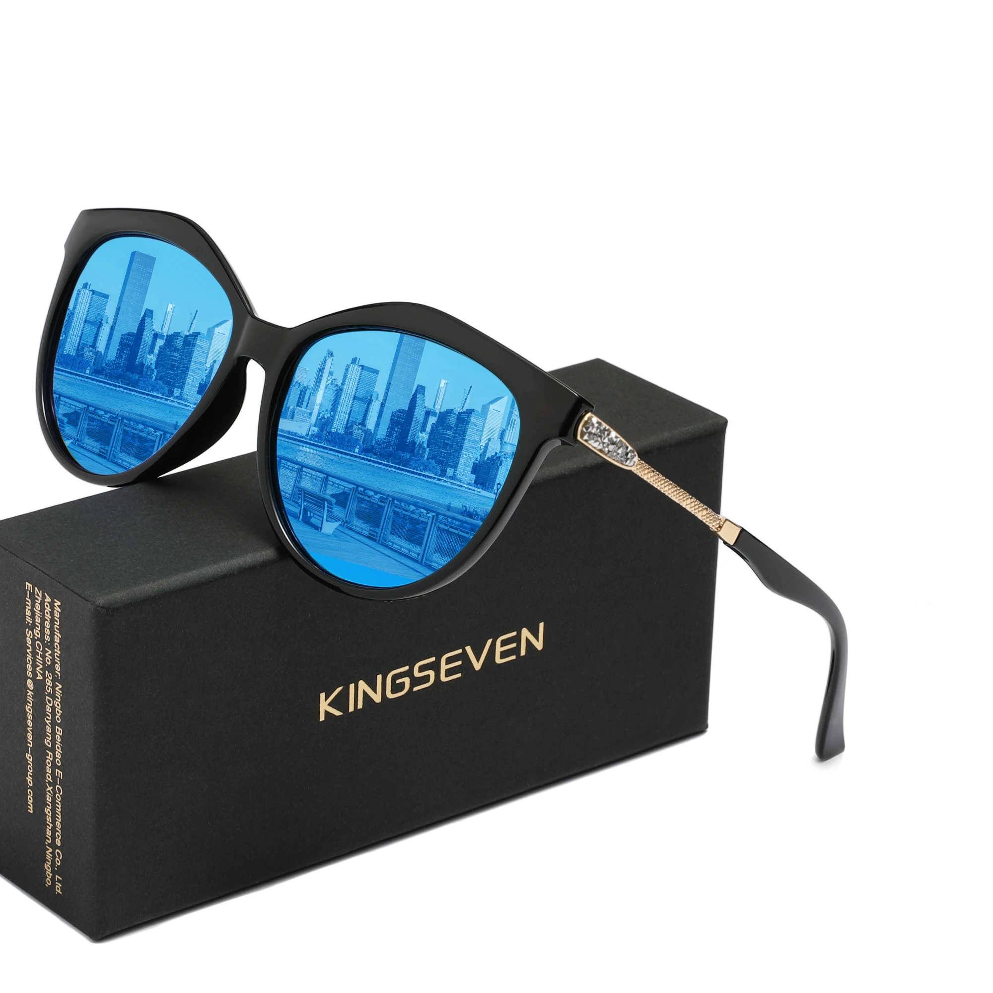 KINGSEVEN Polarisierte Damenmode Brille Luxus Marke Design Sonnenbrille Elegante Serie UV400