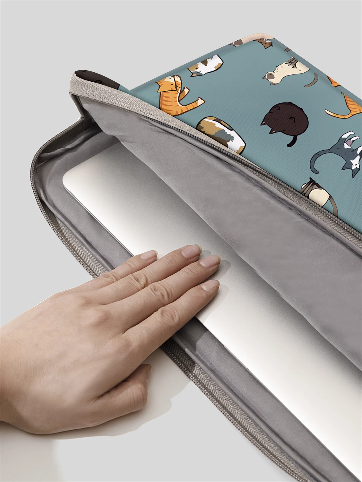 Borsa e valigetta per laptop con motivo gatto, adatta per laptop da 14 pollici