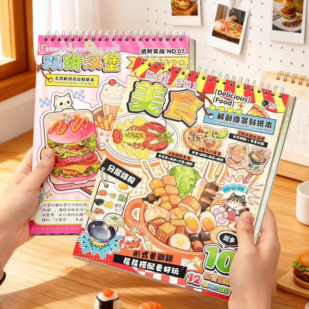 

Warm Style Miniature Landscape Sticker PET Visual Stacking DIY Sticker Book 10 Scene 20 Sheets DIY Craft Cabin Scene Sticker