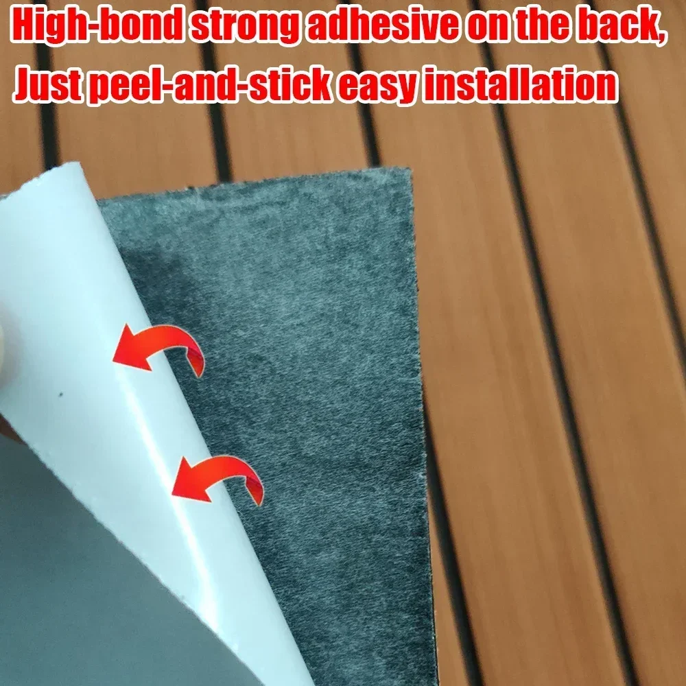 900x2400x5mm EVA Foam Faux Teak Flooring Decking Sheet Non-Skid Self Adhesive Boat Deck Anti-fatigue Mat Yacht Flooring Pad