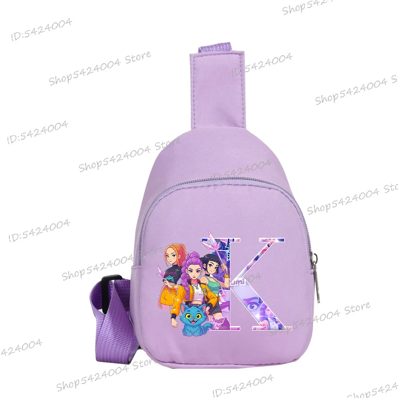 Y2K Kpop الأبجدية شخصيات الفيلم الاطفال حقيبة صدر للرجال الكرتون جماليات حقيبة كتف موضة أكياس التخزين المحمولة حقيبة الهاتف المحمول