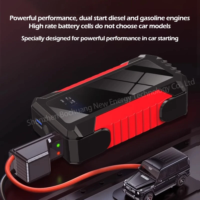 12800mAh Auto Jump Starter Draagbare Power Bank Auto Batterij Booster 12V Auto Startapparaat voor Benzine 7.0L Diesel 5.5L