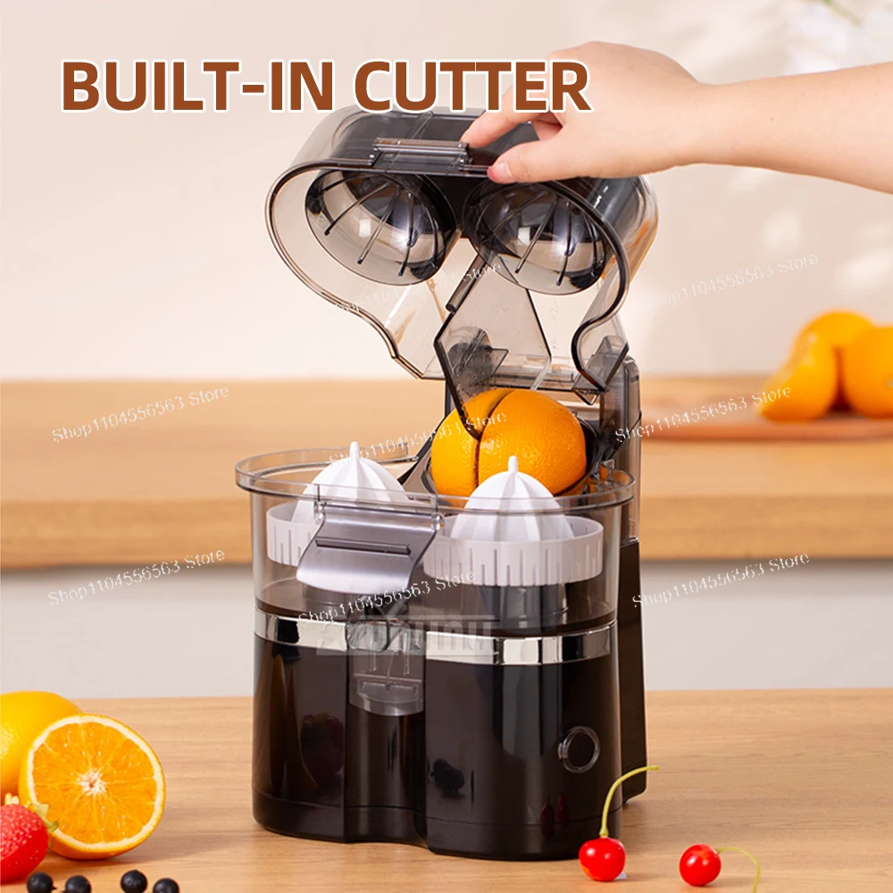Double Head Electric Juicer with Pulp Separation, Automatic Fruit Vegetable Extractor and Blender for Home Use