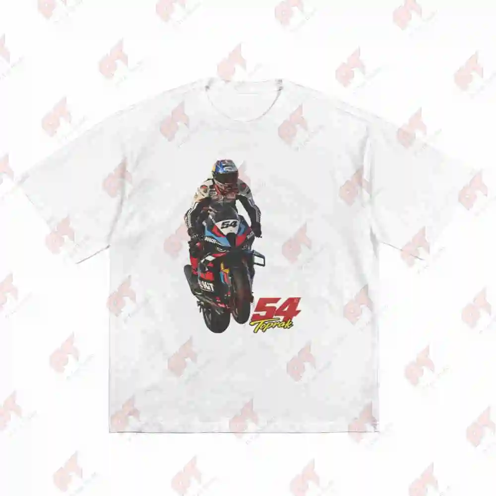 Toprak Razgatlioglu 54 GP Racing Motorcycle Short Sleeve Tee 100% Cotton T-Shirt