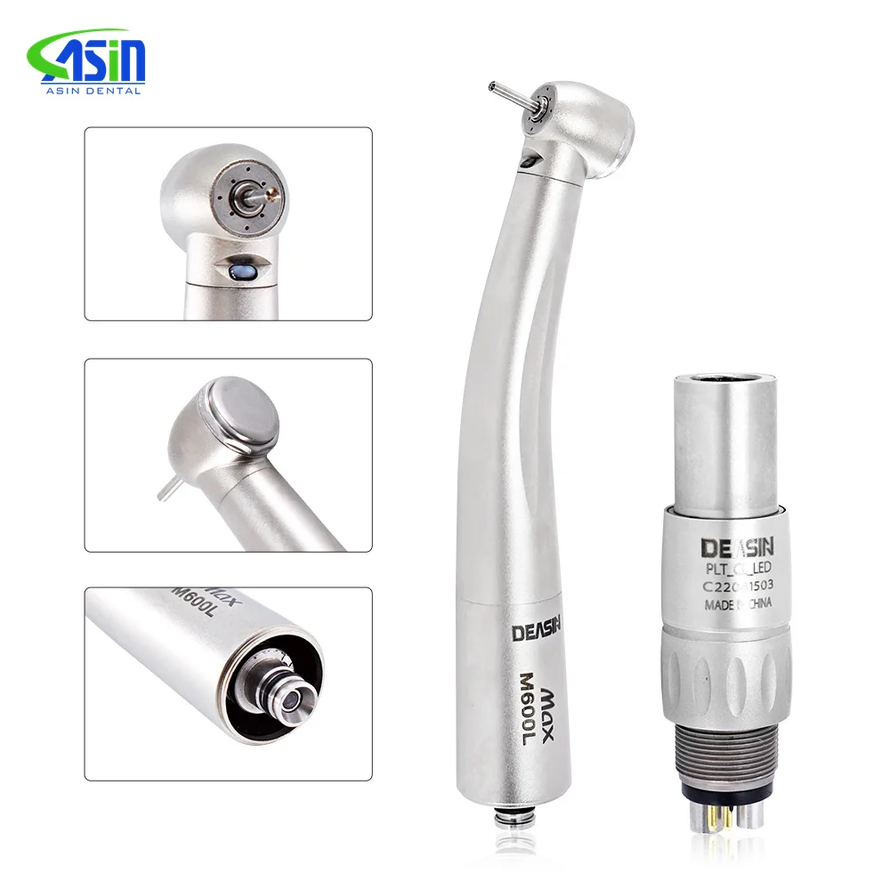 Den tal De Max M600L High Quality High Power Fiber Optical LED Fiber Optic Den tal Handpiece with 6 holes coupler