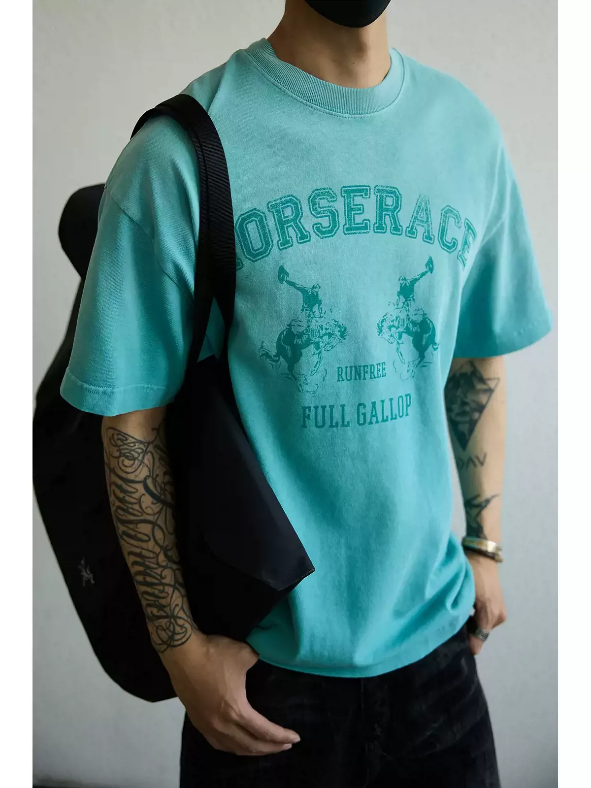 Unisex Summer Heavyweight Cotton Washed Distressed T Shirt Trendy Print Short Sleeve Loose Fit Casual Streetwear Vintage Tops