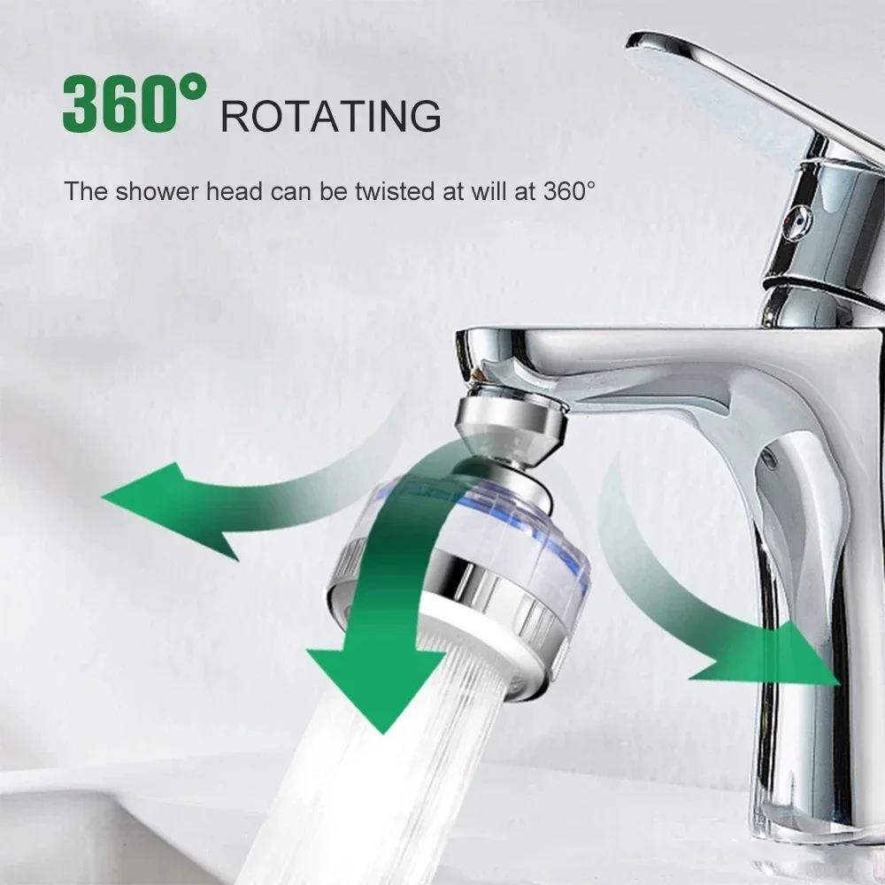 New 360 Degree Rotation Water Saving Kitchen Faucet Sprayer Connector Splash Proof Filter Tap Kitchen Sink Household Accessories