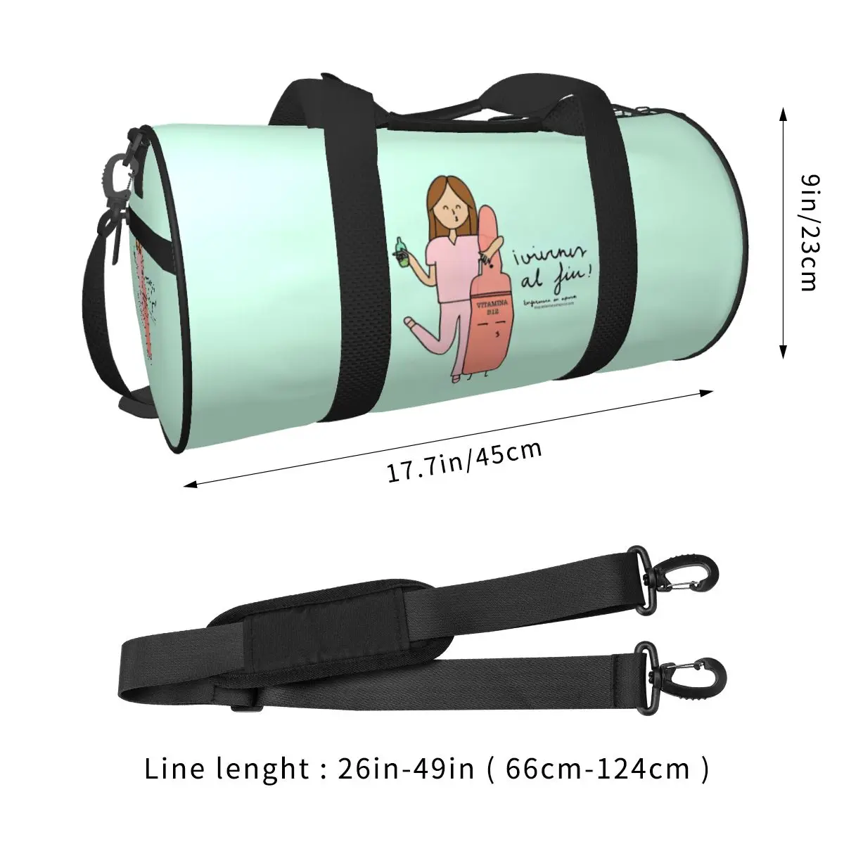 Enfermera En Apuros Nurse Sports Bags Travel Training Gym Bag with Shoes Retro Handbags Male Female Custom Portable Fitness Bag