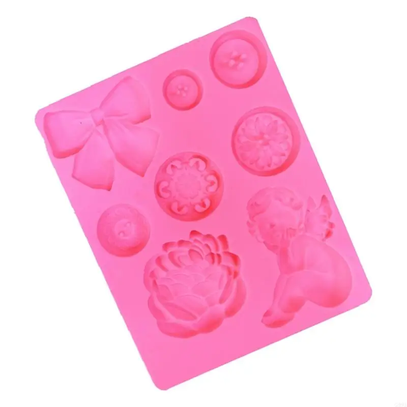 G99A Realistic Rose Angelic Pattern Molds High Quality Silicone Embossed Cake Baking Molds For Creative Cake Projects