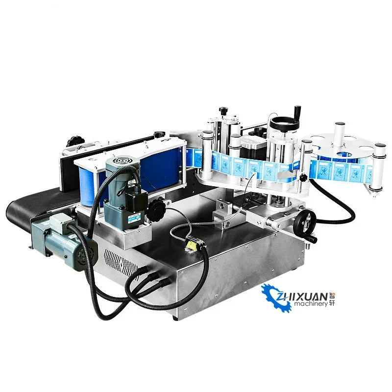 Manual digital label printing machine small sleeve desktop sticker bottle water bottle labeling machine