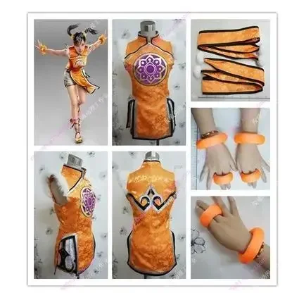 Tekken ling xiaoyu LiLi Cosplay Costume full set with Hair band wristband