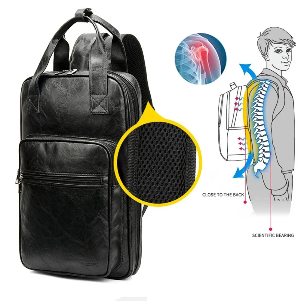 

Musical Instruments Drumsticks Bag 5 Pockets Carrying Case Double Straps Gripped Handle PU Leather Thick Leather