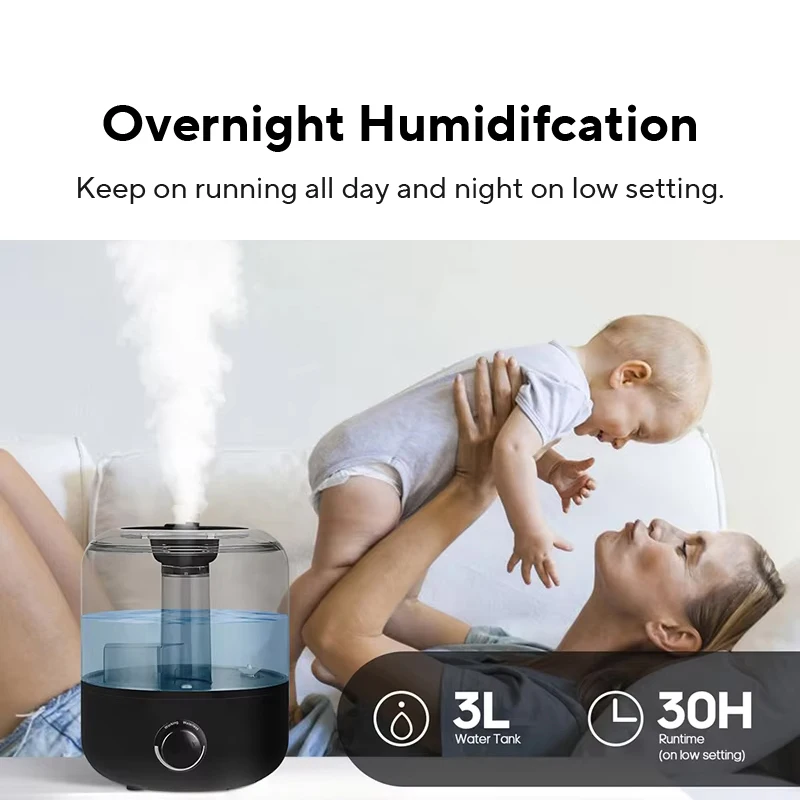 KINSCOTER 3L Air Humidifier Professional Large Capacity Home Humidifier Plant Mist Aroma Diffuser with Remote Control Timer image 2
