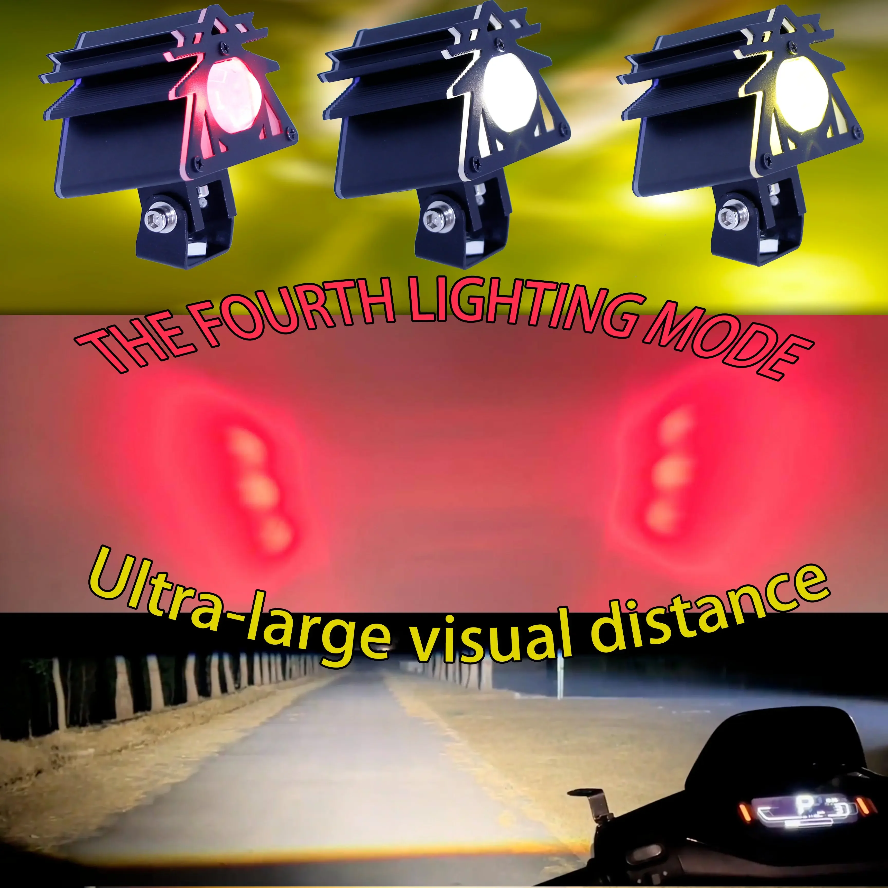 

2025 NEW VERISON Motorcycles Double-sided luminescence LED 4 TYPE Spotlight Auxiliary Projector Lens Headlight Driving Fog Light