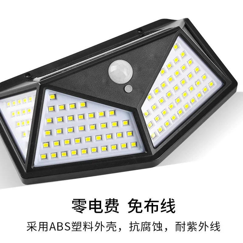 100 LED Solar Wall Lights Waterproof Outdoor Solar Lamp  Motion Sensor Solar Powered Sunlight Street Light for Garden Light Hot