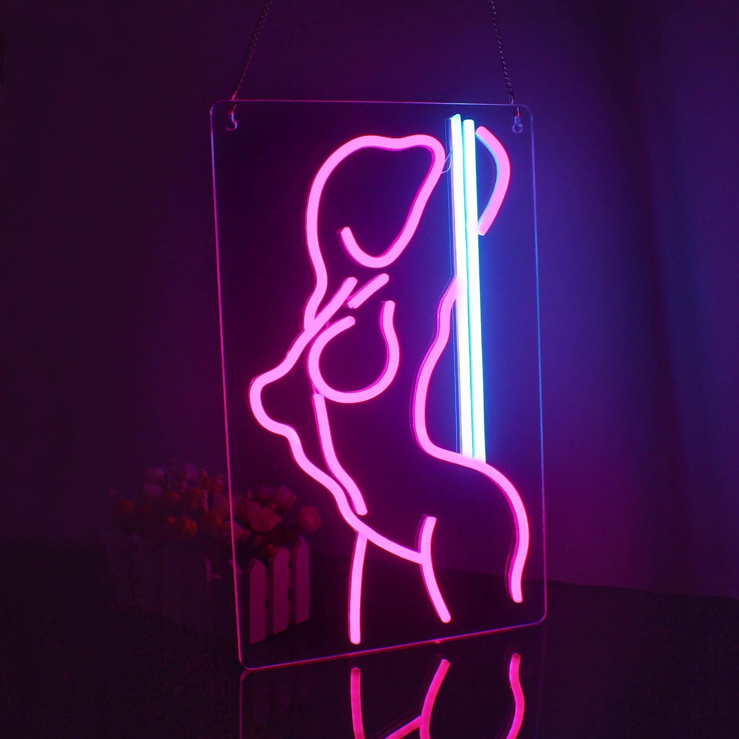 Pole Dance Sexy Lady Back Woman Body Neon Signs LED Light Home Boy Girl Bedroom Party Bar Night Club Room Custom Bed Wall Decor