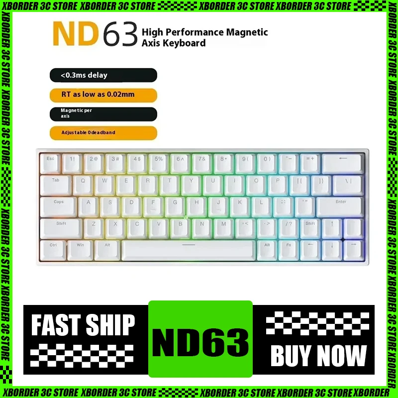 

IROK ND63 Pro Customization Wired Magnetic Axis Mechanical Keyboard 8000hz Polling Rate 0.02mm RT Accuracy 0.3ms Low Latency