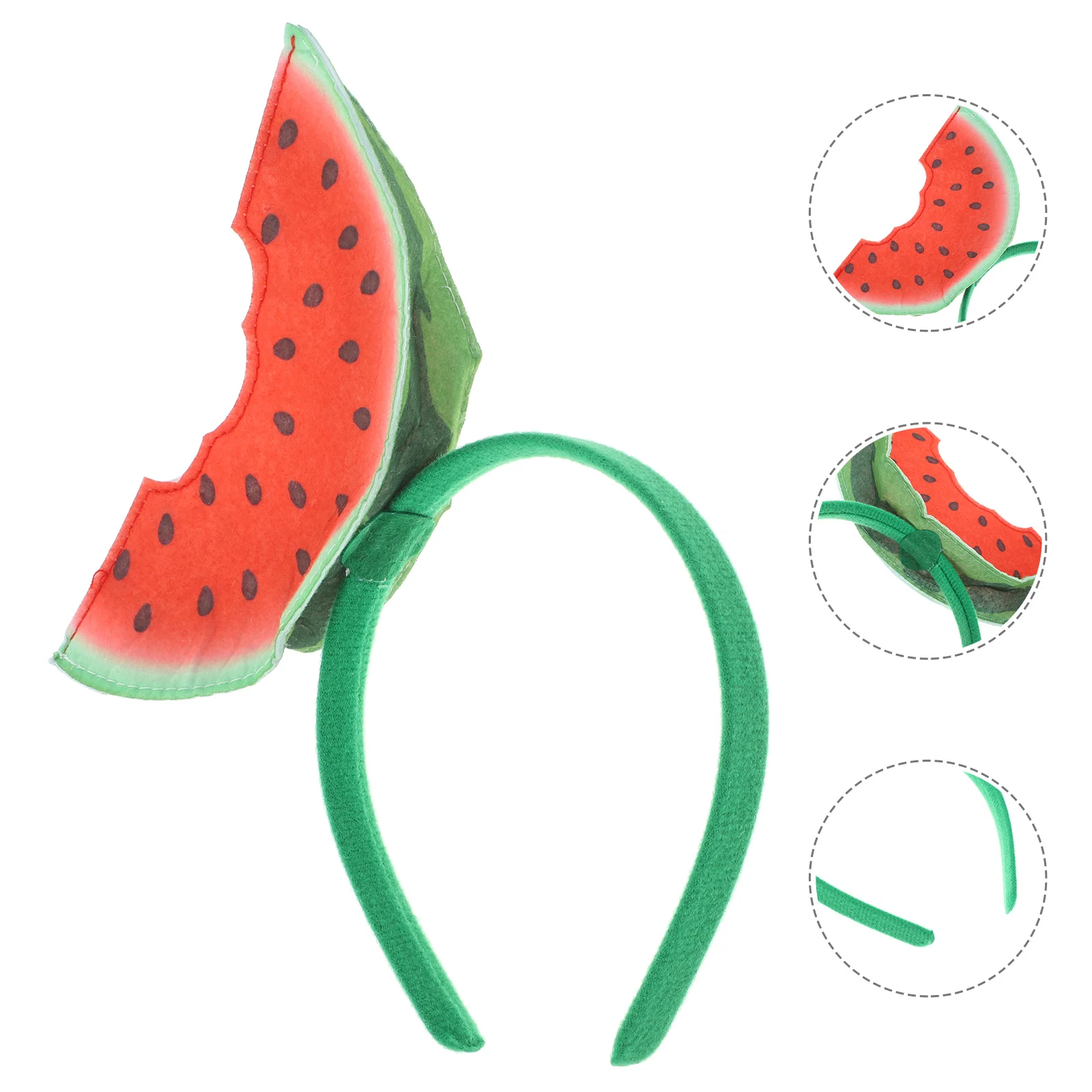 

Decorate Watermelon Headband Woman Red Themed Heat Transfer Felt Cloth Hairband Hawaiian Headpiece