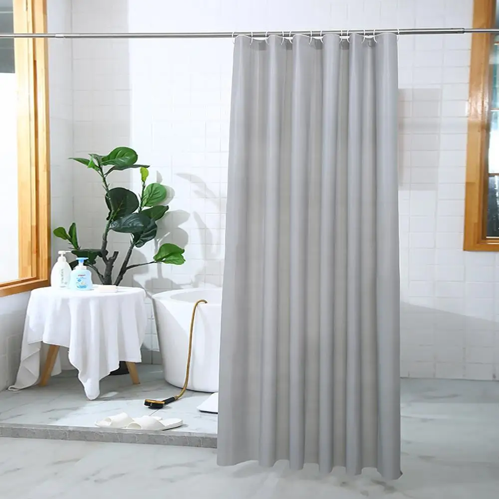 

180*180cm PEVA Waterproof Shower Curtain Solid Color Large Wide Bathing Cover Bathroom Curtains With Hooks Hanging Bath Curtain