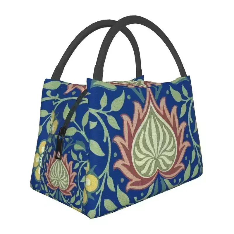 William Morris Persian Floral Pattern Insulated Lunch Bag Vintage Bohochic Flower Cooler Thermal Bento Box Beach Camping Travel