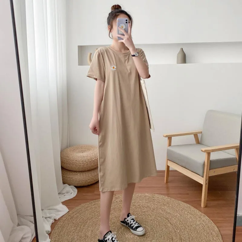 Fashionable Maternity Clothe Summer Short Sleeve Dress Breastfeeding Friendly Casual Comfortable Nursing Wear For Moms Home wear