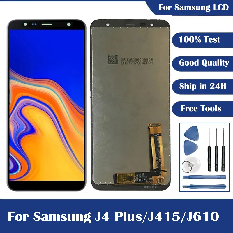 100% Test dla Samsung J4 + J415 SM-J415F J415G J415FN ekran LCD zamiennik ekranu LCD Galaxy J4 Plus J610 J6