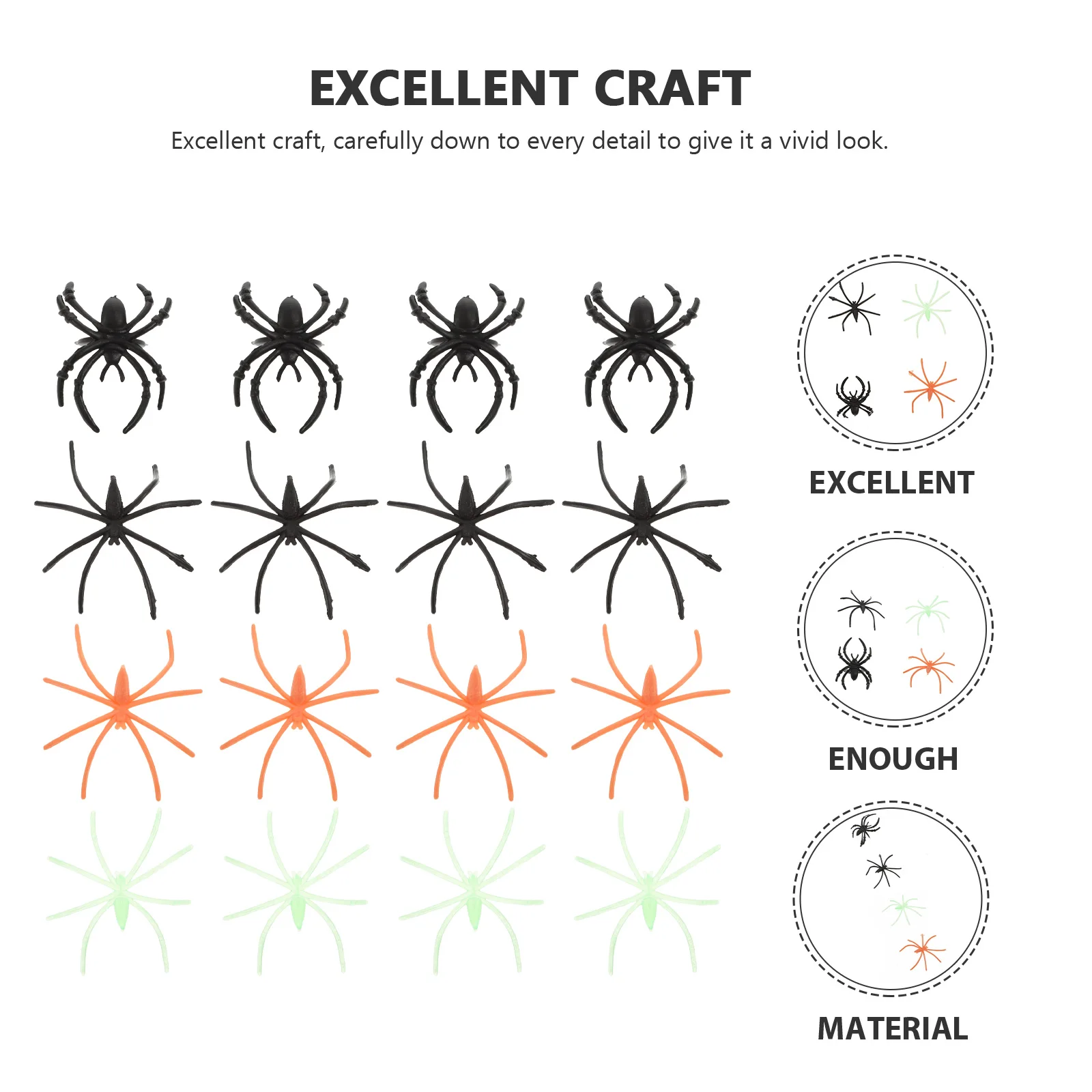 

100pcs Spider Ring Luminous Set Halloween Glow-in-the-dark Plastic Finger Decoration Costume Party Cosplay Accessories for Kids