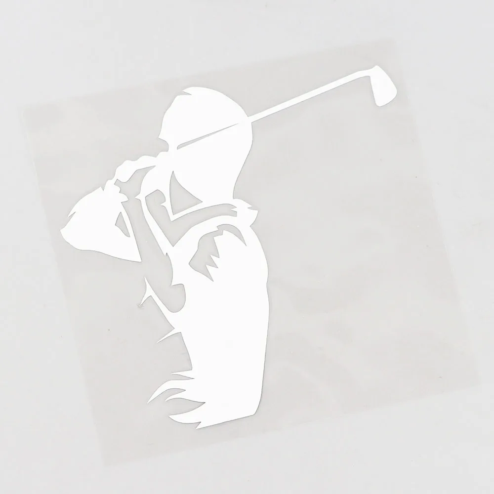 YJZT 13.1CM×12.2CM High Quality Golf Player Silhouette Decal Car Sticker Black/Silver 8A-1369