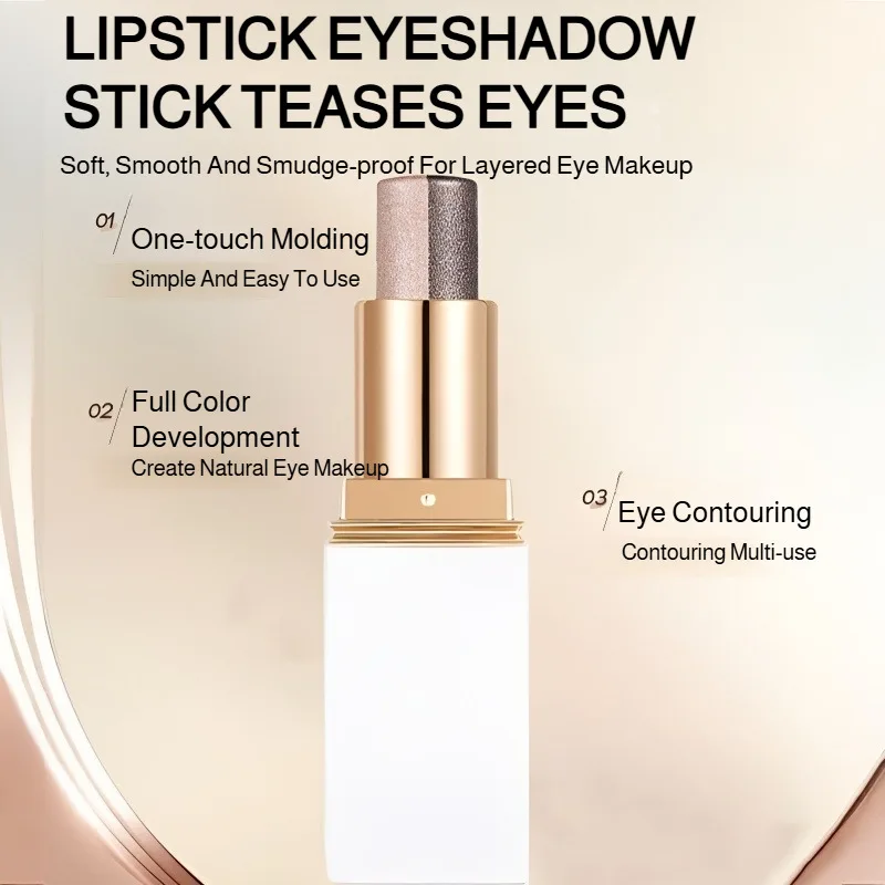 2-in-1-Lidschattenstift mit Farbverlauf, Schimmer, Perlen, Glitzer, Lidschatten, Make-up-Stift, Textmarker, Lidschattenstift für Party-Bühnenausbildung