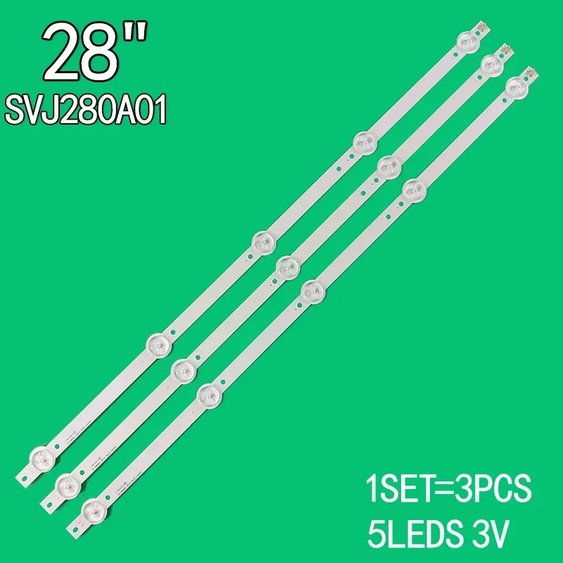 1SET=3PCS 6LEDs 530mmLED Backlight strip For Proline Bravis 28C2000B 28 inch TV SVJ280A01 REV3 5LED 130402 M280X13 E1 H L2830HD